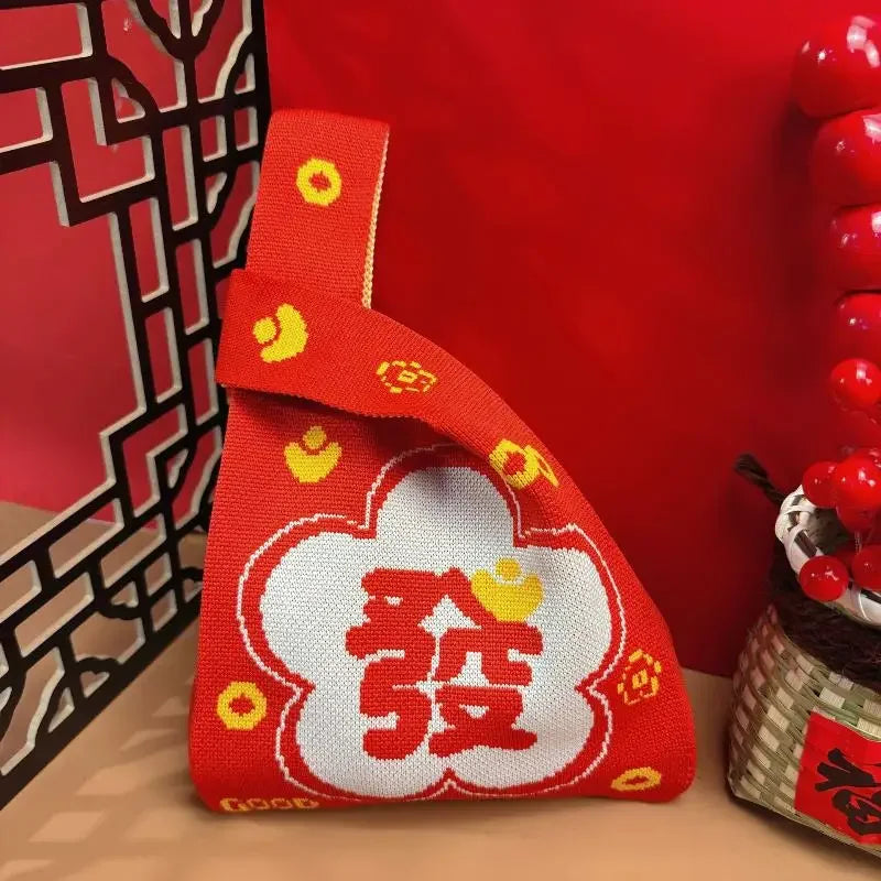 2026 Horse Year Cartoon Mascot Pony Knitted Bucket Bag Women Fashion