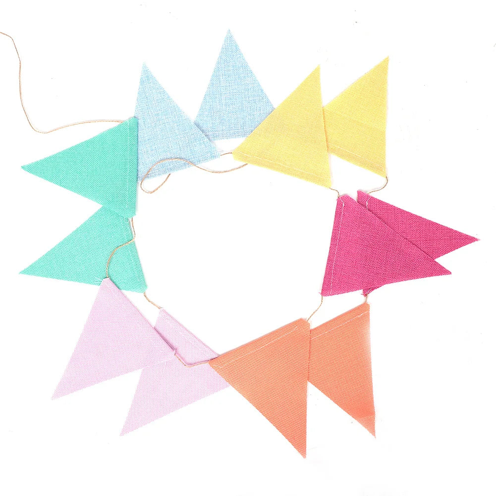Multicolor Bunting Wedding Bunting Colorful Flag Double Side Colorful Flag Pennants Multicolor Bunting for Celebration Qme 3M 12