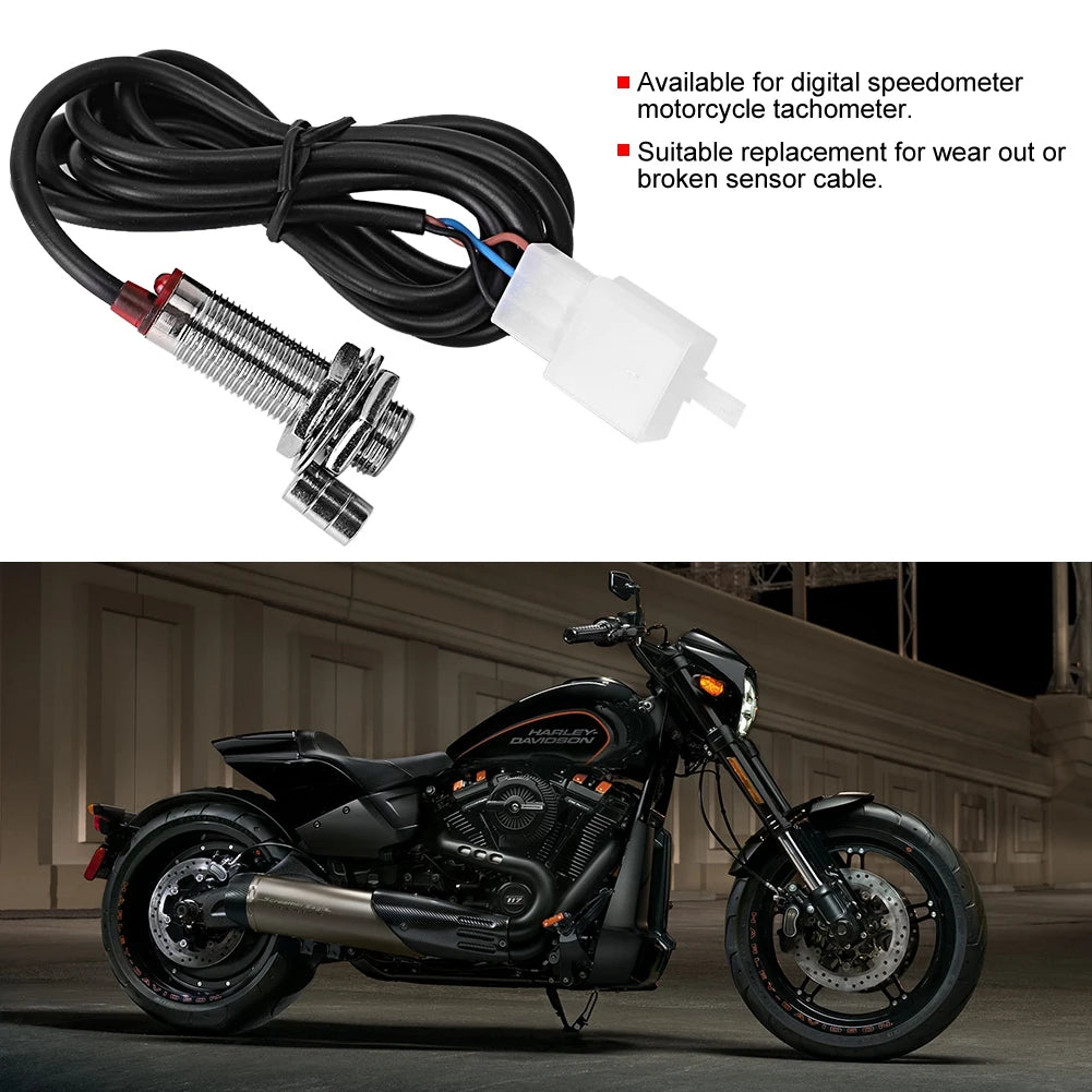 Odometer Sensor Cable Odometer Sensor Cable with 3 Magnet for Digital Speedometer Motorcycle Tachometer Tachometer Sensor Cable Qme