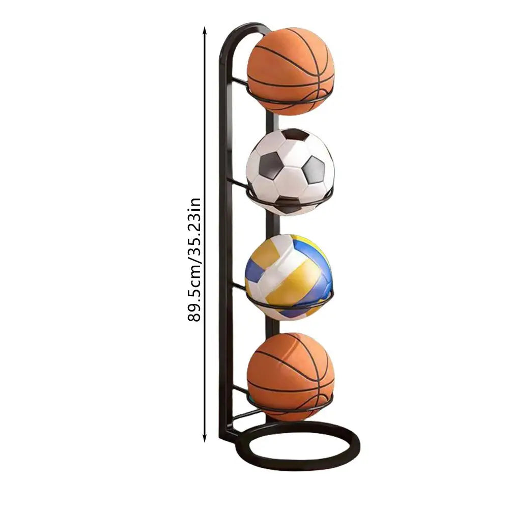 Basketball Rack Football Display Stand Multi-layer Ball Organizer Qme F