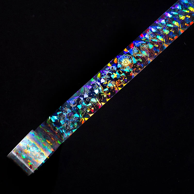 3cm*2M Laser Reflective Transparent Stickers Cool Diy Decorative Labels Scrapbooking Collage Material Diary Stationery Tape Qme F
