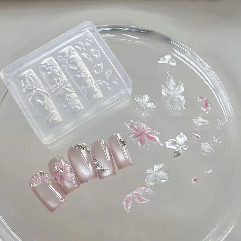 Nail Art Mold Lily Flower Sea Shell Conch Coral Starfish 3D Acrylic Qme