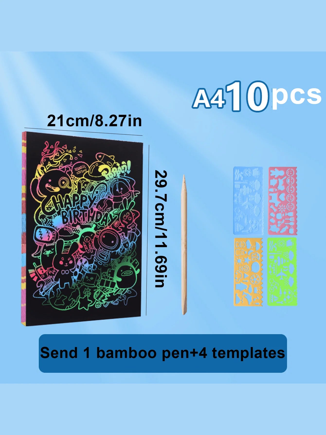 10 Funny Graffiti Scratch Art Papers 21 0 X 8 27 DIY Crafts Birthday Qme