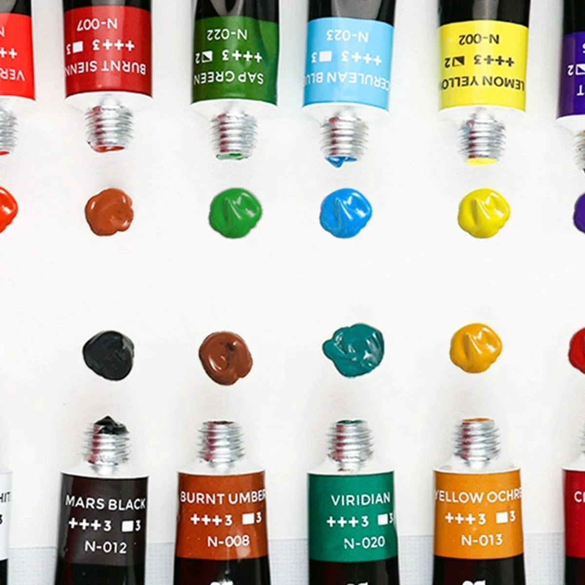 Acrylic Paint Set 12/24/30 Colours 12ml, Perfect for Canvas, Wood, Fabric, Leather, Cardboard, Paper, MDF And Crafts Qme