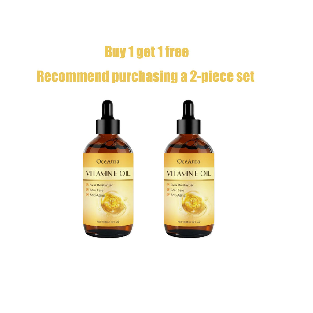 OceAura Vitamin E Oil Deep Moisturizing Fine Line Reducing Scar Repairing Hair Luster Boosting Multi Purpose Essential Oil 100mL Qme 100ml x2