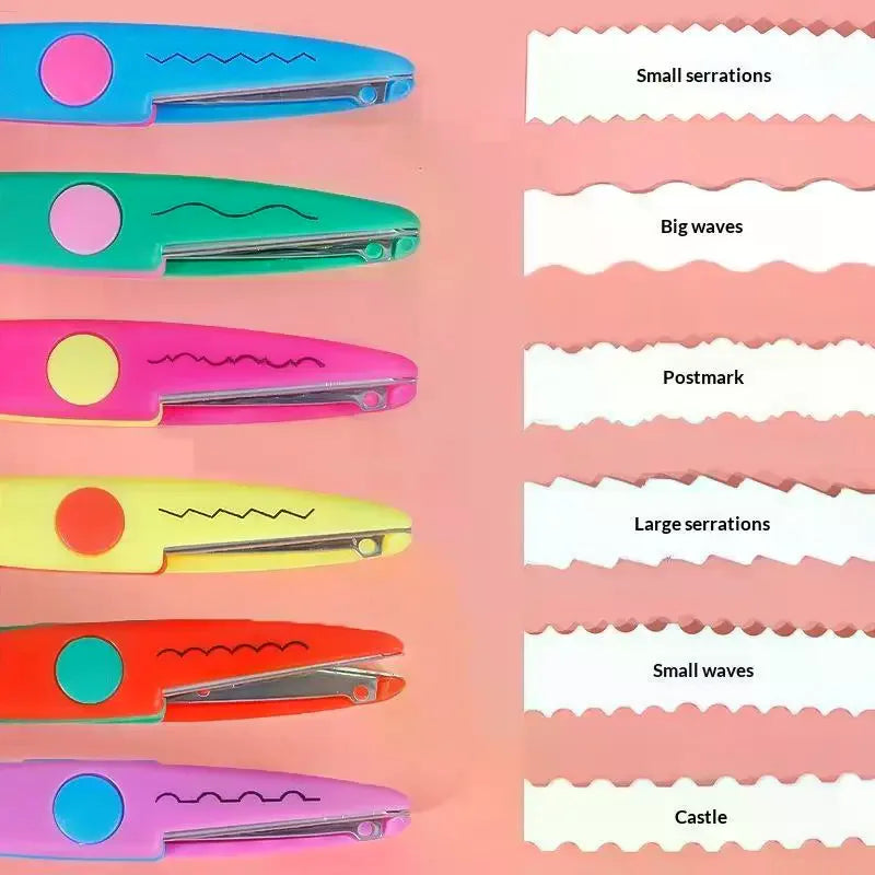 Student DIY Color Album Decorative Lace Scissors Comfortable Hand Paper Cuttings Art Safety Scissors Qme