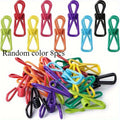 8pcs Colorful Multifunctional Coated Metal Spring Clips for Laundry Photo Paper Snack Bag Sealing Home Outdoor Use Qme Random color 8pcs