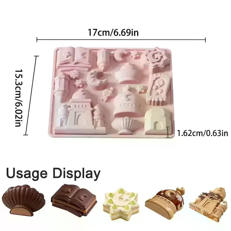 High-quality Castle Mousse Cake Mold 3D Shape Non-Stick Chocolate Dessert Mold Reusable DIY Baking Cake Molds Afternoon Tea Qme