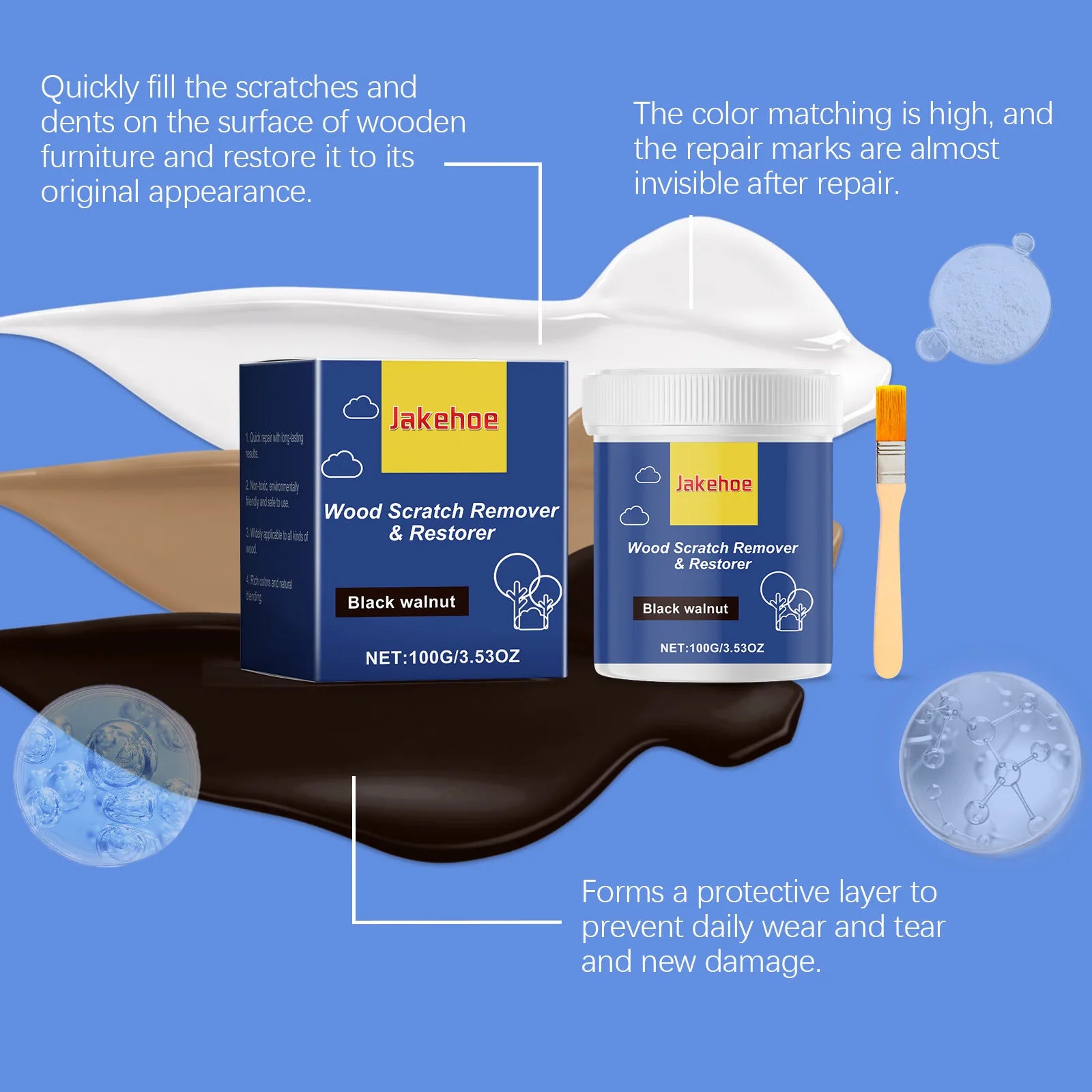 Wooden Furniture Repair Paste Floor Tile Scratches Removal Filler Polishing Furniture Refinishing Damage Furniture Touch Up Kit Qme