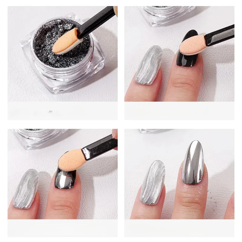 10/30/50/200/500/1000pcs Double Ended Sponge Nail Art Powder Brush Multifunctional Eyeshadow Brush Portable Makeup Manicure Tool Qme
