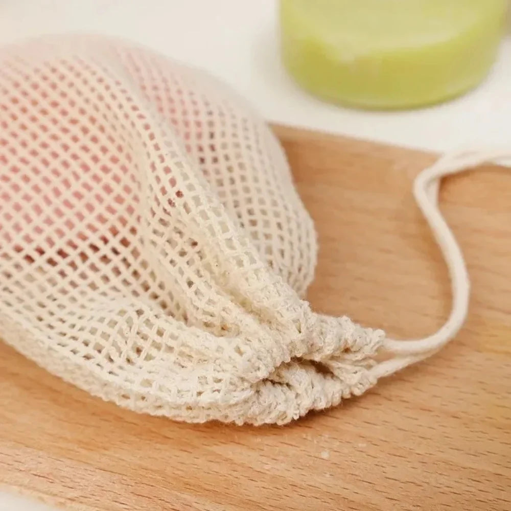Eco Friendly Handmade Soap Foam Bag Portable Reusable Daily Body Facial Washing Tool Ideal for Travel & Home Mesh Soap Bag Use Qme