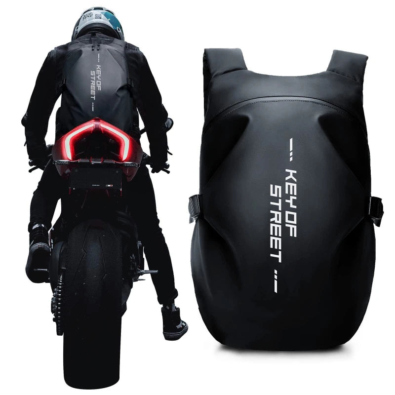Motorcycle Backpack Waterproof Oxford Fabric Reflective Strips Night Qme