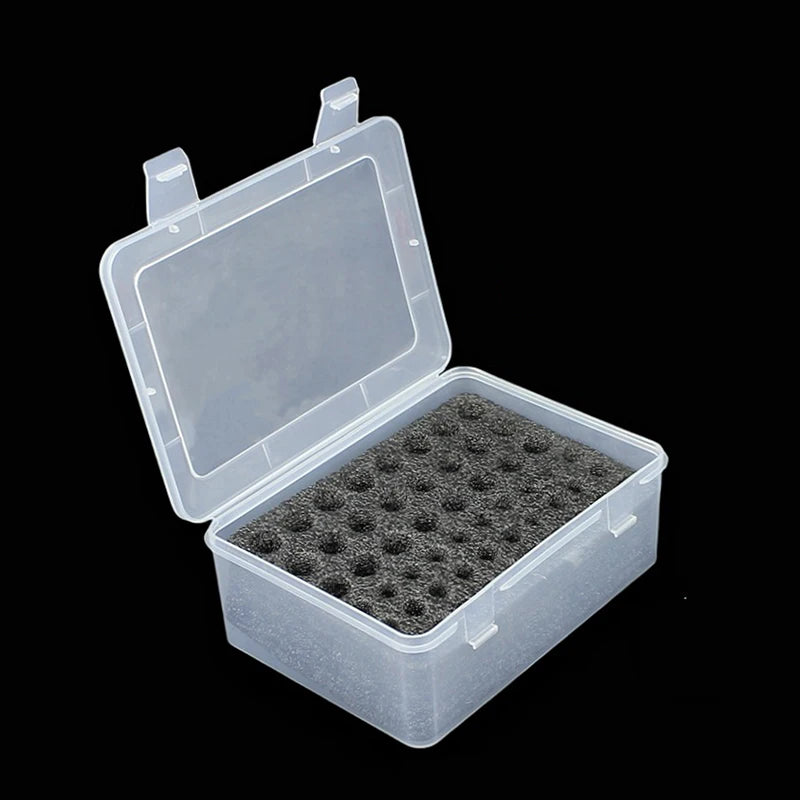 Battery Storage Organizer Holder Holds 54 AA AAA Batteries Box Case Qme Transparent