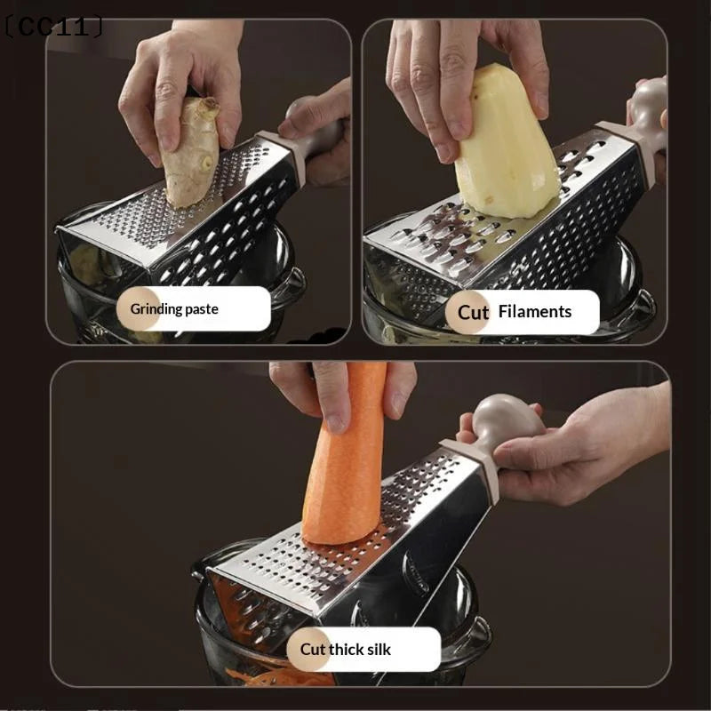 Stainless Steel 4-Sides Multi-function Vegetable Slicer Kitchen Tool Qme