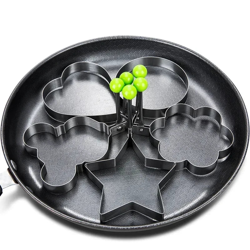 Stainless Steel Fried Egg Mold Heart Pancake Maker Breakfast Baking Omelette Rings Cooking Tools Kitchen Accessories Tool Qme