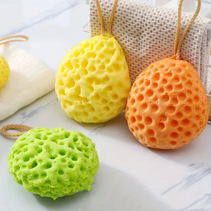 Exfoliating Bath Sponge Set, Cute Flower-Shaped Foaming Massage Balls, Gentle Skin Cleansing for Deep Clean and Relaxation Qme
