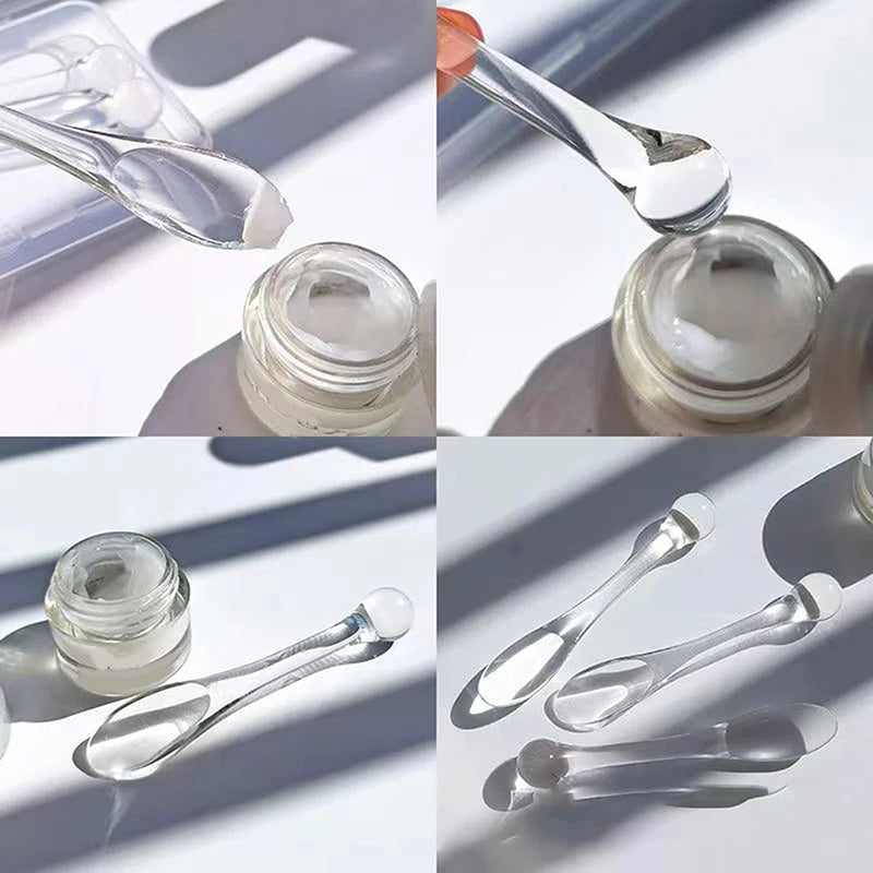 5 Transparent Eye Cream Applicator Acrylic Spoon Roller Facial Qme