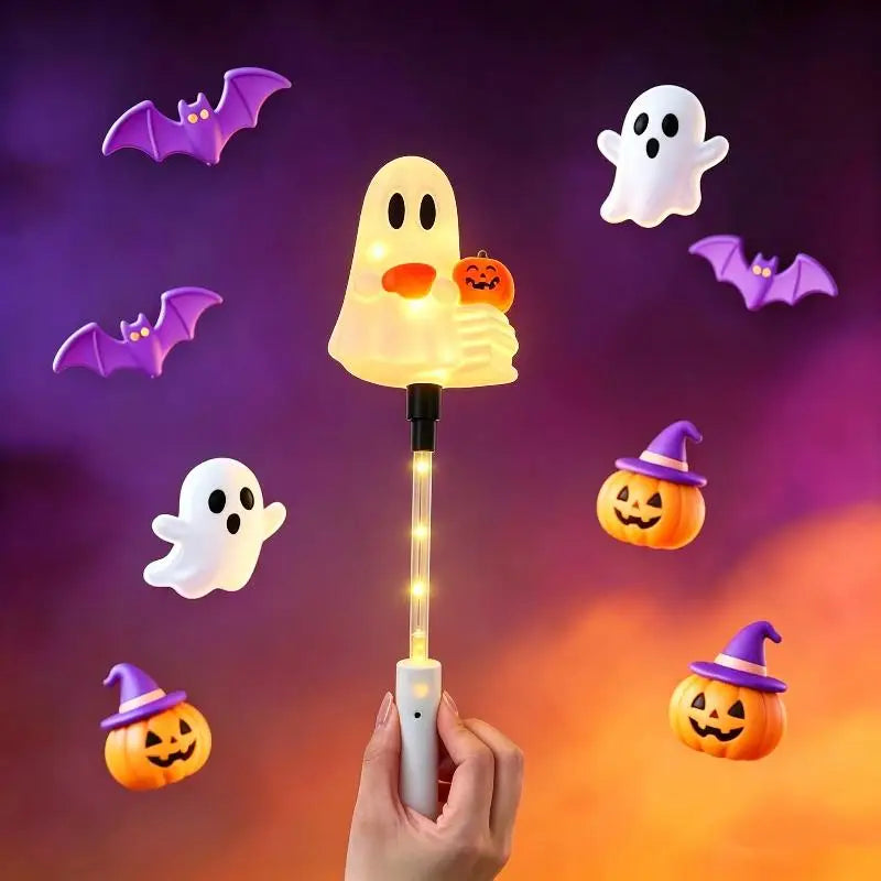 Halloween LED Glow Wands With Cartoon Designs Flashing Lights For Kids Trick Or Treat Halloween Party Favors Qme A3