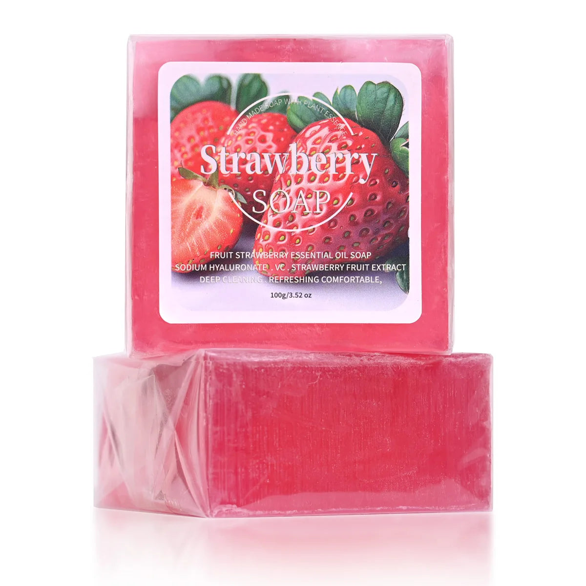 B+fruit Strawberry Soap Plant Essential Oil Deep Cleansing Handmade Qme