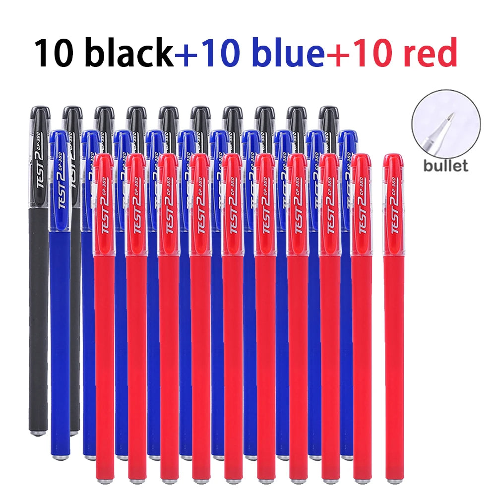20-100Pcs Minimalist Gel Pen, 0.5mm Black/Blue/Red Ink Multi-purpose Gel Rollerball Pen For Office, School Student Qme 10black 10blue 10red