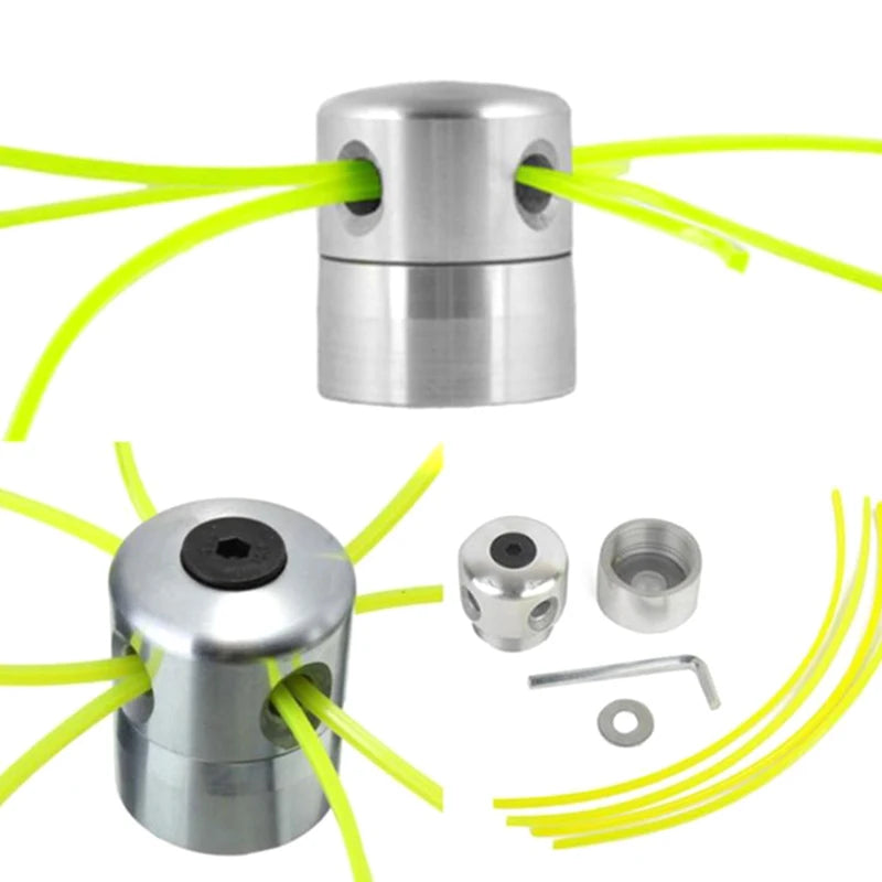 1Set Universal Aluminum Trimmer Head With Four Trimmer Lines For Brush Cutter Grass Trimmer. Qme