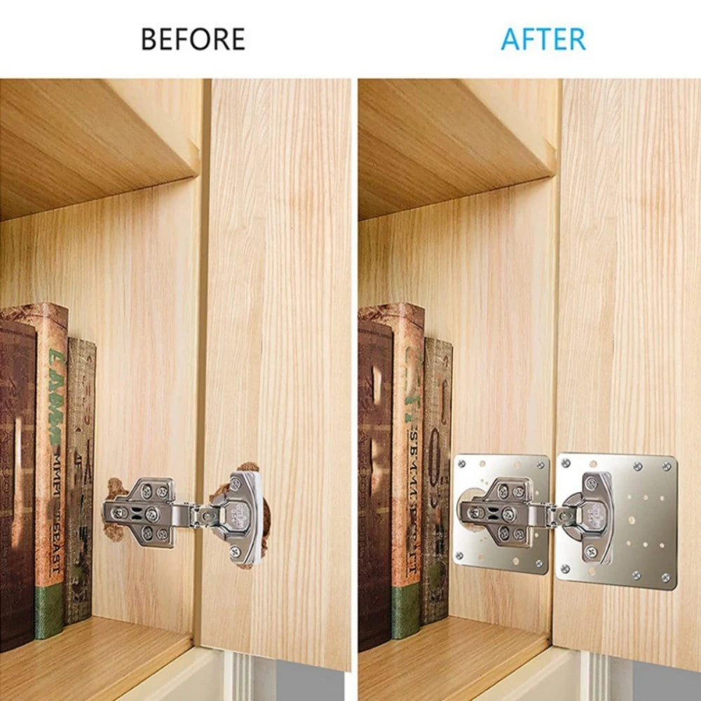 1Pcs Stainles Steel Cupboard Door Hinge Repair Plate Doors Window Installation Hinge Fixing Plate Household Hardware Accessories Qme