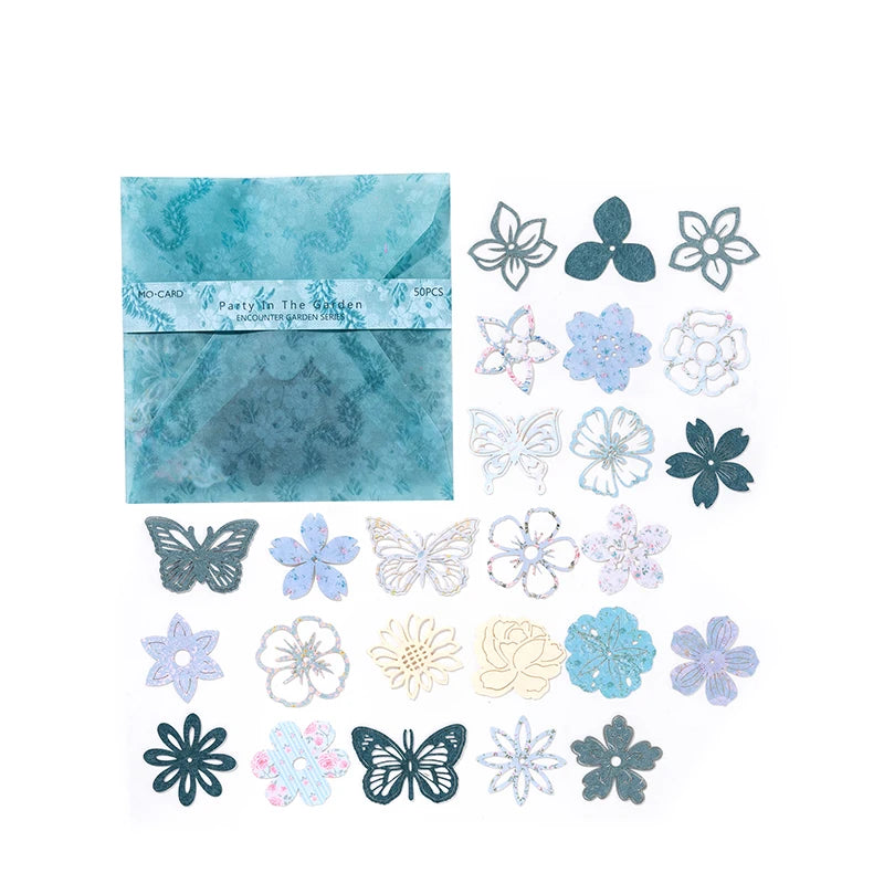 50 pcs Vintage Lace Hollow Frame Floral Material Paper Junk Journal Planner Scrapbooking Decorative Photo Albums Craft Supplies Qme C