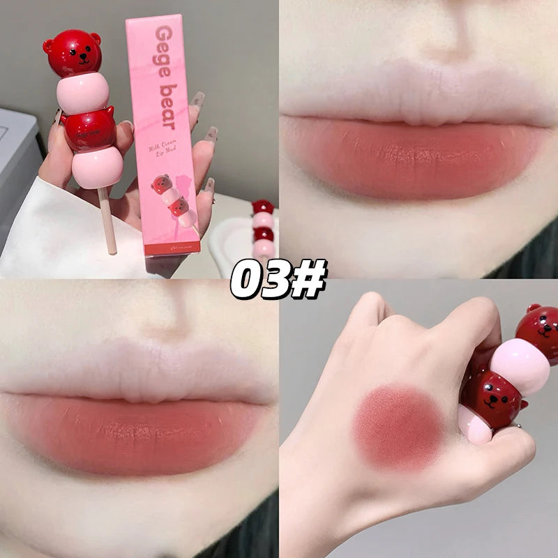 Gege Bear Matte Velvet Cute Candied Haws Lip Mud Cream Clay Qme GX1505-3