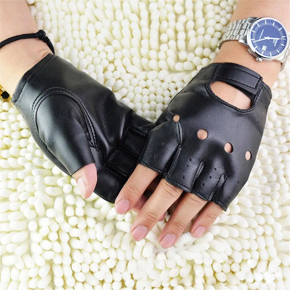 Punk Gloves Men Gothic Costume Fingerless Gloves for Women Breathable Accessories Fashion Outfits for Cycling Gym Dance Fitness Qme