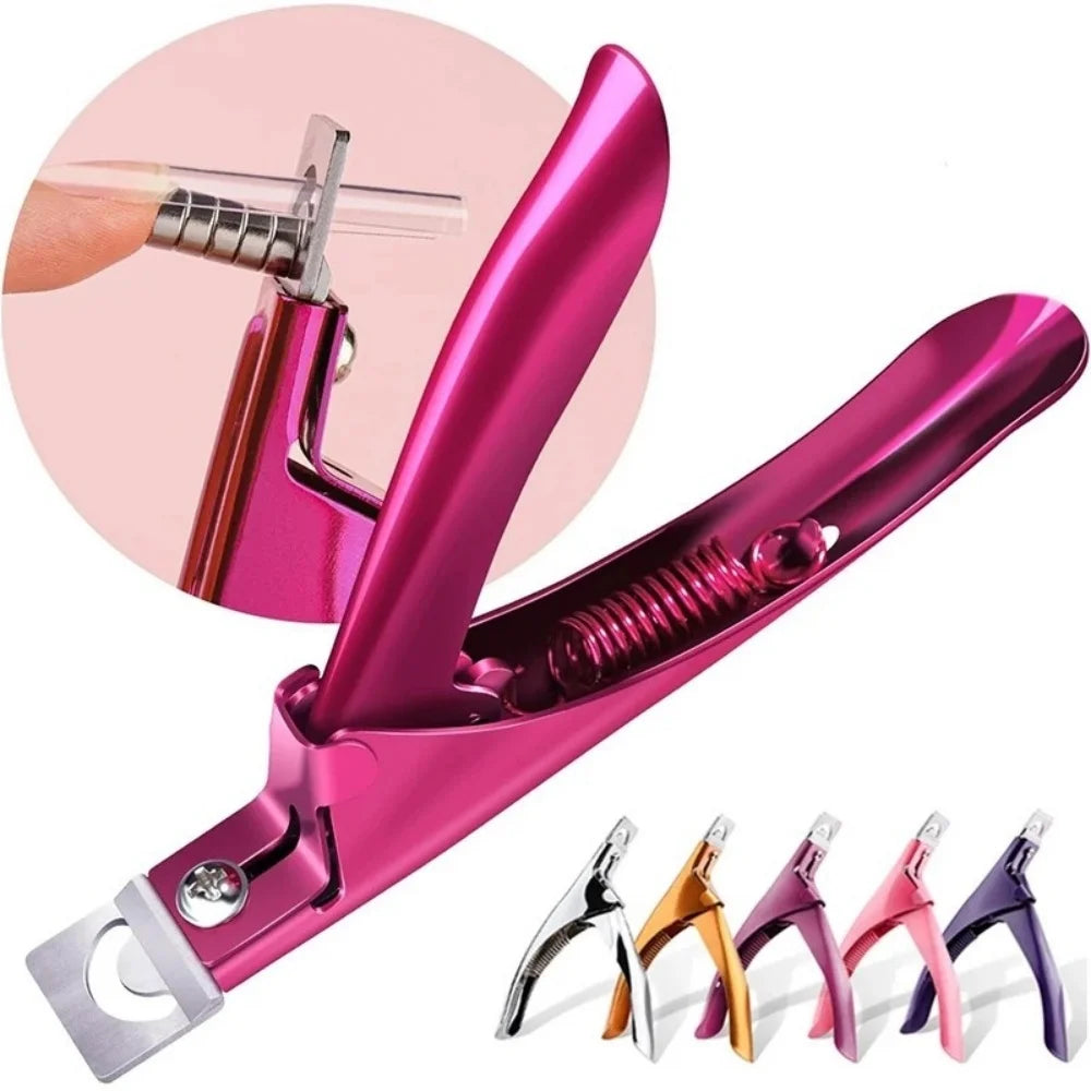 Stainless Steel U Shaped False Nail Cutter Professional Acrylic Nail Tip Trimming Clipper Multipurpose Manicure Salon Care Tool Qme
