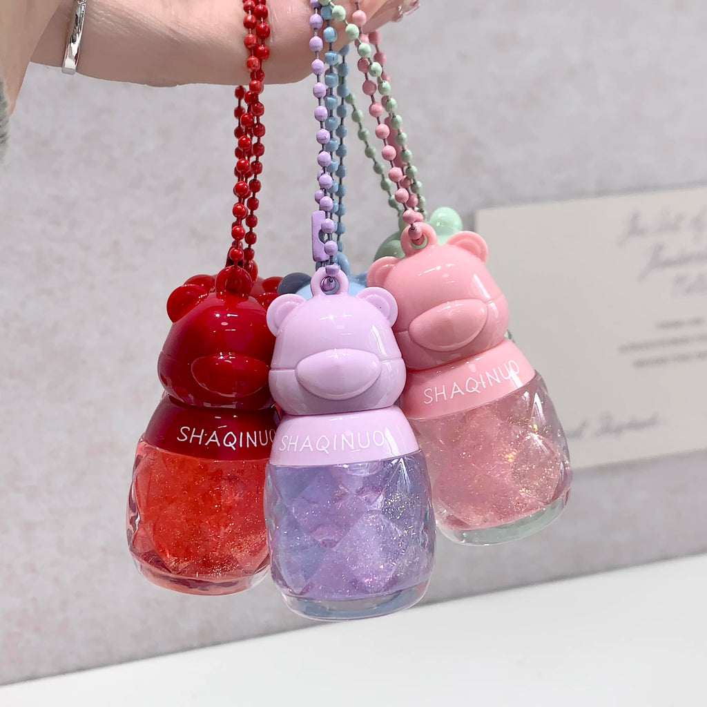 SHAQINUO Cute Fruit-flavored Lip Oil Can Be Key Pendant Hydrating Qme