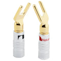 5pcs Speaker Cable Connector Transmission Middle Fine Copper Gold - Plated Horn Wire Banana Head, Banana Plug Y - Plug/U - Plug Qme Y - Plug