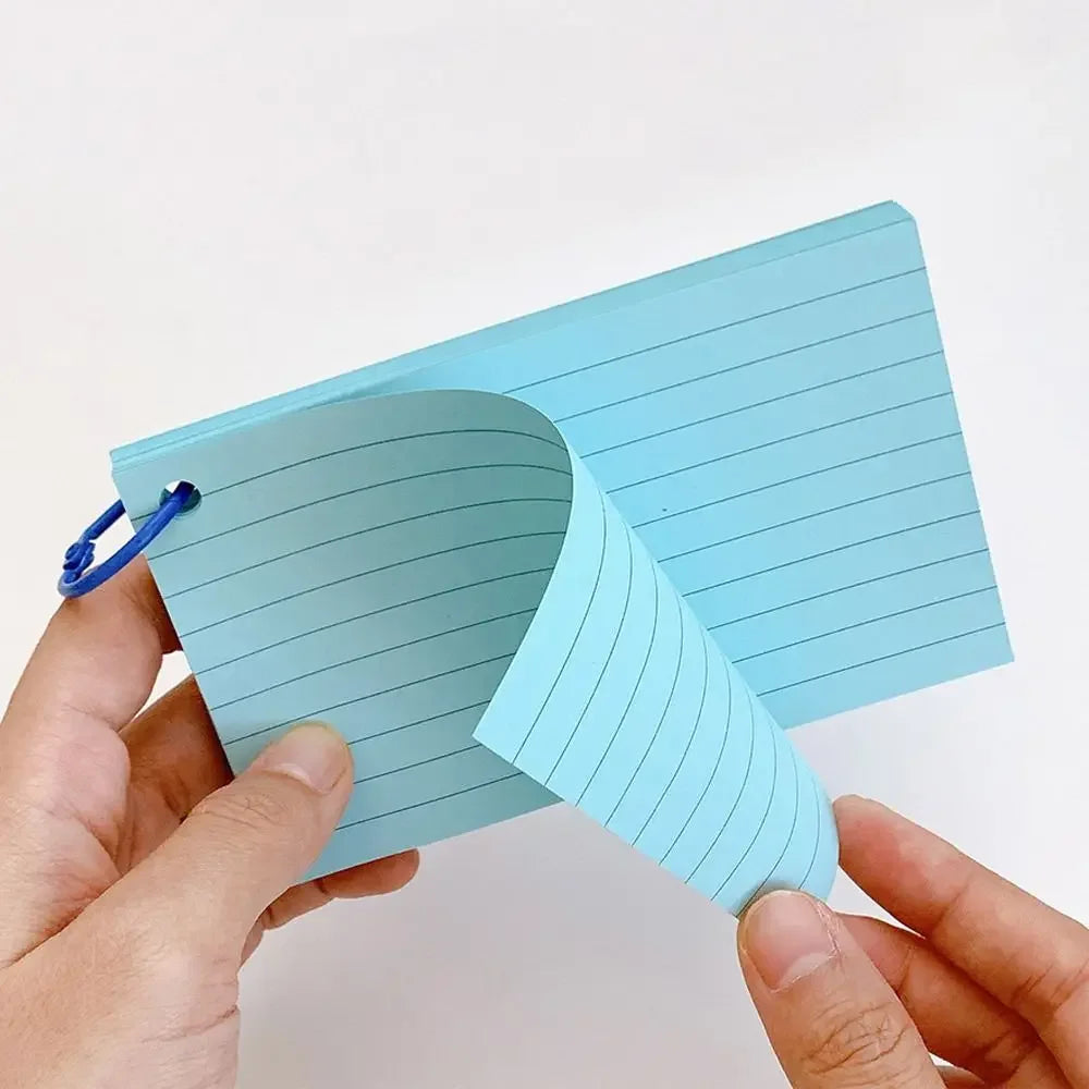 50PCS Binder Horizontal Line Memo Book Loose-Leaf Index Cards Flash Cards Small Revision Cards for Study Office Note Pads Qme