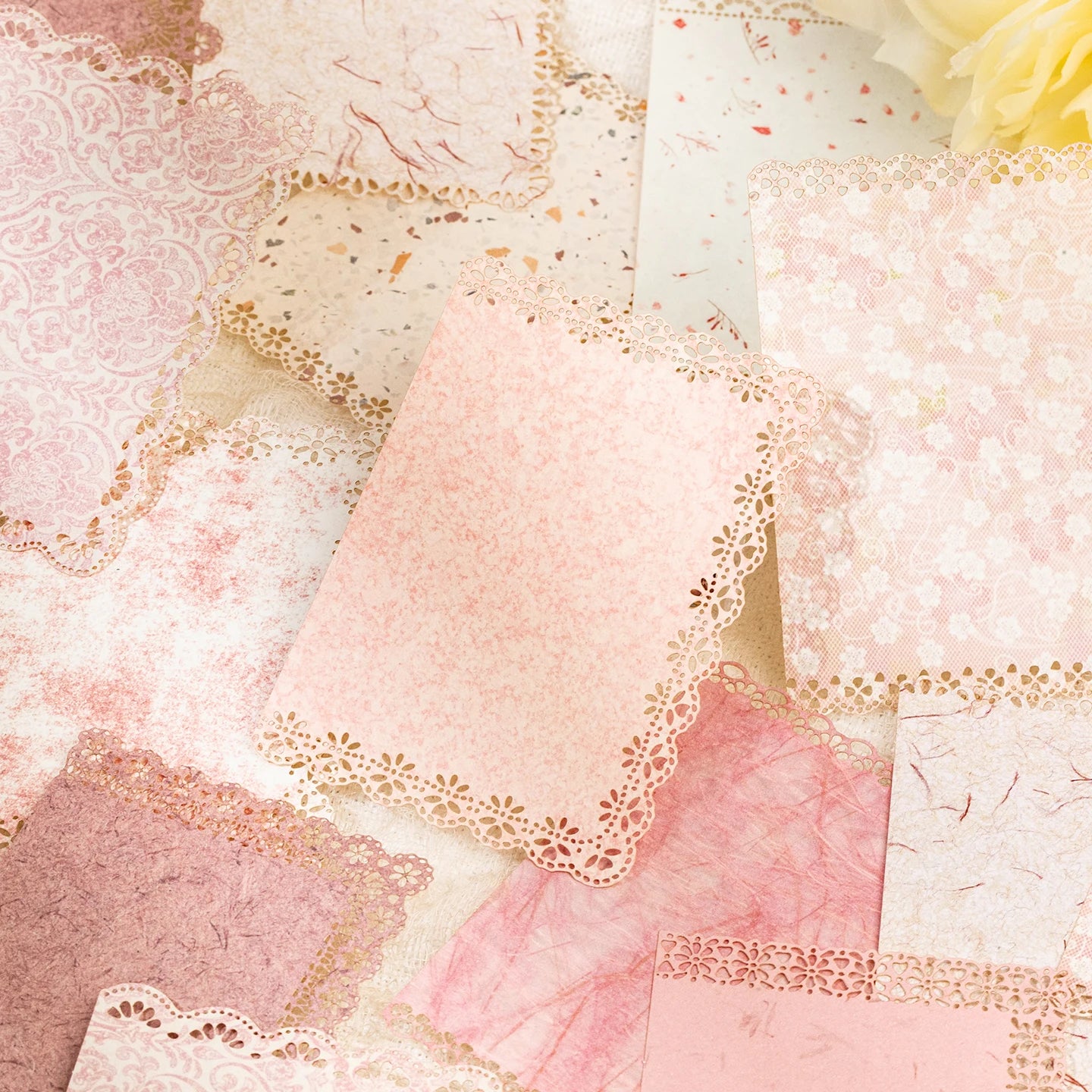 20 sheets Ins Lace Memo Material Book Decorative Paper Creative Collage Junk Journal DIY Scrapbooking Aesthetic Craft Paper Qme 2C