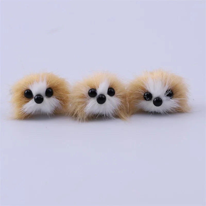3pcs New Creative Cute Plush Cat Dog Animal Metal Open Ring Adjustable Jewelry Gift Box Set Birthday and Holiday Gifts Qme yellowish brown dog resizable