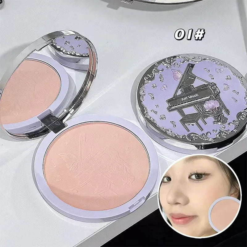 ART VALUE Matter Face Pressed Powder Soft Mist Setting Powder Three-color Face Makeup Long Lasting Oil Control Foundation Beauty Qme 01
