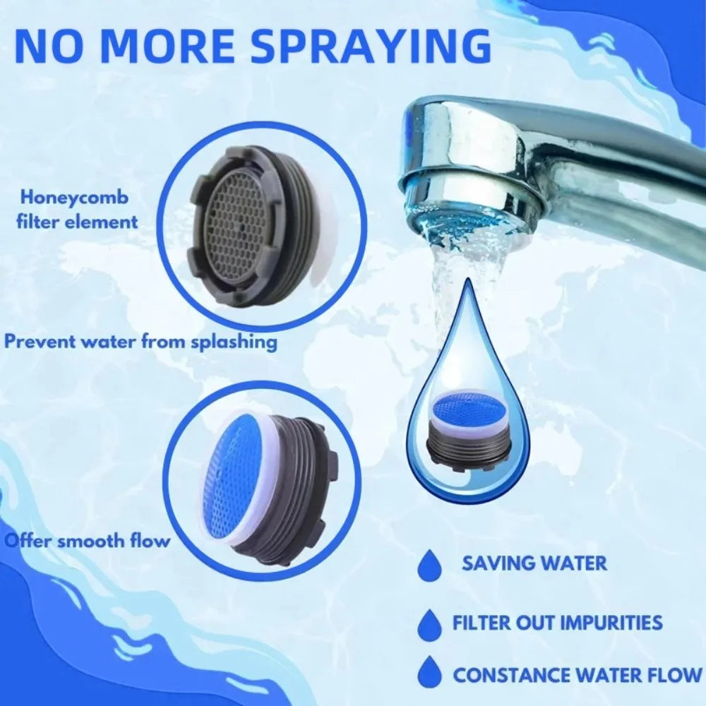 Kitchen Faucet Aerator M24 M21 M18 M16 Female Thread Water Saving Bathroom Taps Plastic Bubbler with Wrench Kitchen Accessories Qme