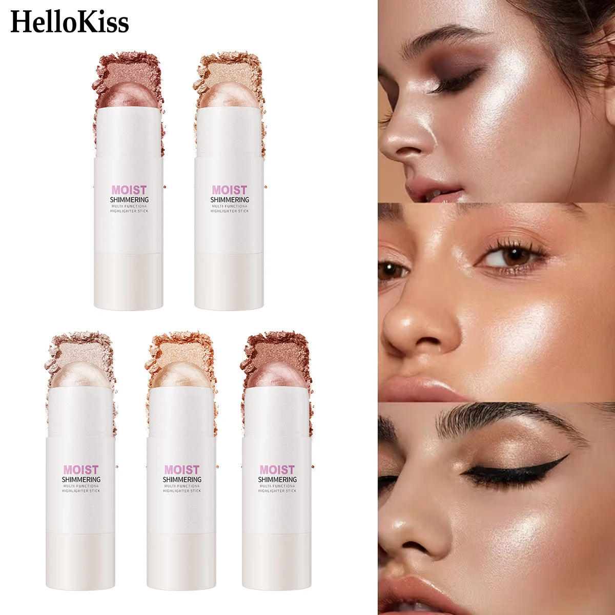 [Natural Glowup] 1pc Glowup Highlighter Stick | Natural Brightening Face Contour & Highlight Makeup, Medium Coverage, Buildable Qme