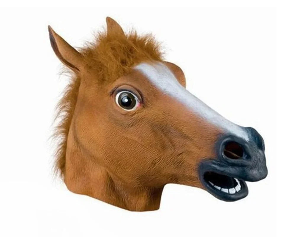 Horse Head Mask Cosplay Costume Party Funny Halloween Headgear Qme
