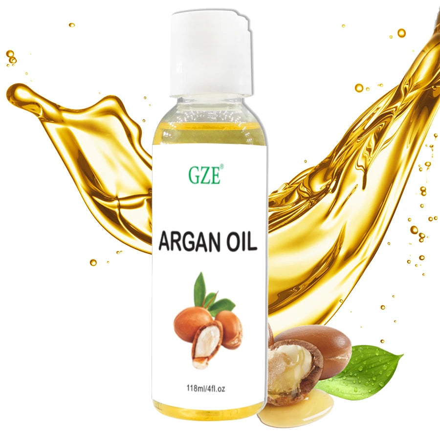 GZE Organic Moroccan Argan Oil Pure Cold Pressed Virgin Premium Grade Moisturizer for Dry, Damaged Skin, Hair, Face, Body, Scalp Qme