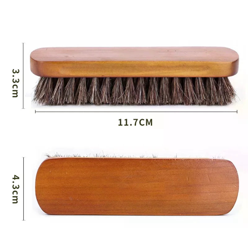 Polishing And Cleaning Brush Horse Hair Wood Brush Leather Shoe Care And Cleaning Shoe Brush Qme