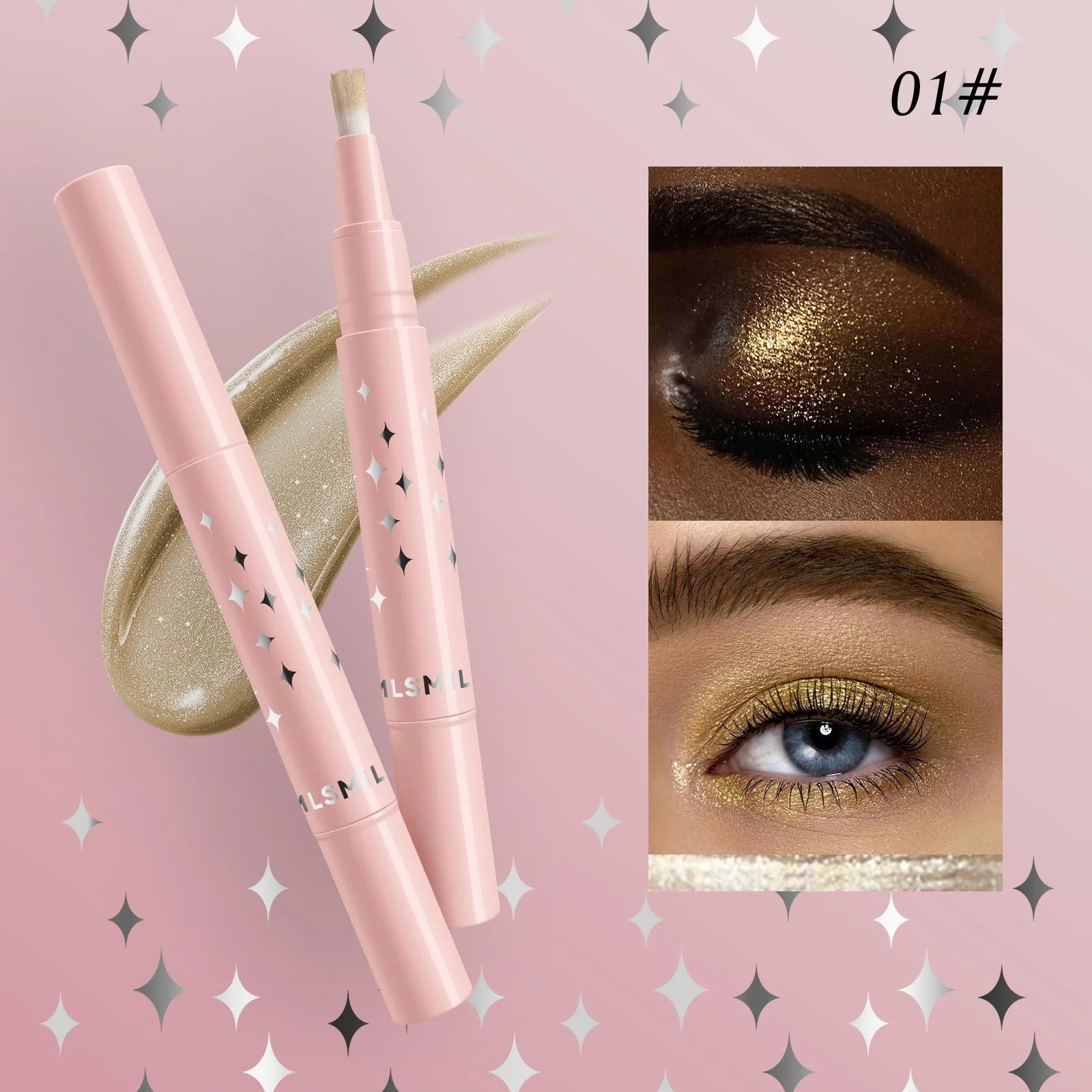 With Bristles Glitter Liquid Eyeshadow Cream Shimmer Bronzers Highlighter Makeup Gel Face Body Brighten Natural Contour Makeup Qme 01