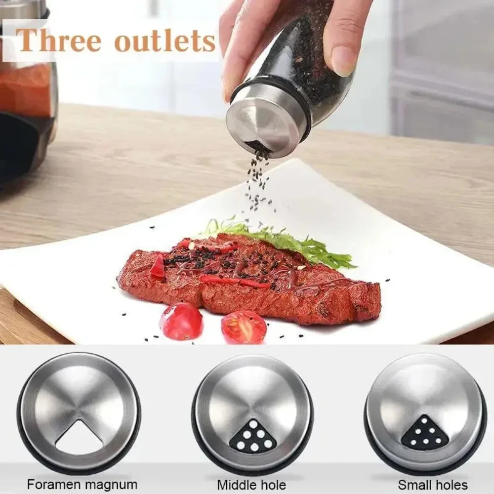 Spice Jar Rack Glass Organizer Rotating Seasoning Sugar Pepper Qme