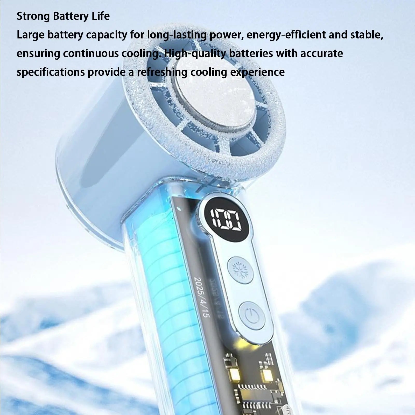 Cooling Handheld Fan 5000mAh USB Rechargeable with Lanyard 100 Speeds Handheld Mini Fan for Home Travel Dormitory Picnic Camping Qme