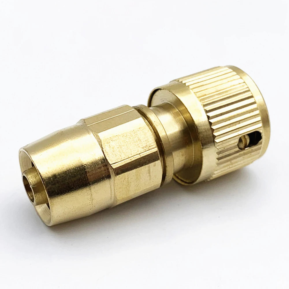 Leak-Resistant Brass Quick Connect Adaptor Used For Expandable Hose Repair And For Garden Water System Maintenance Qme