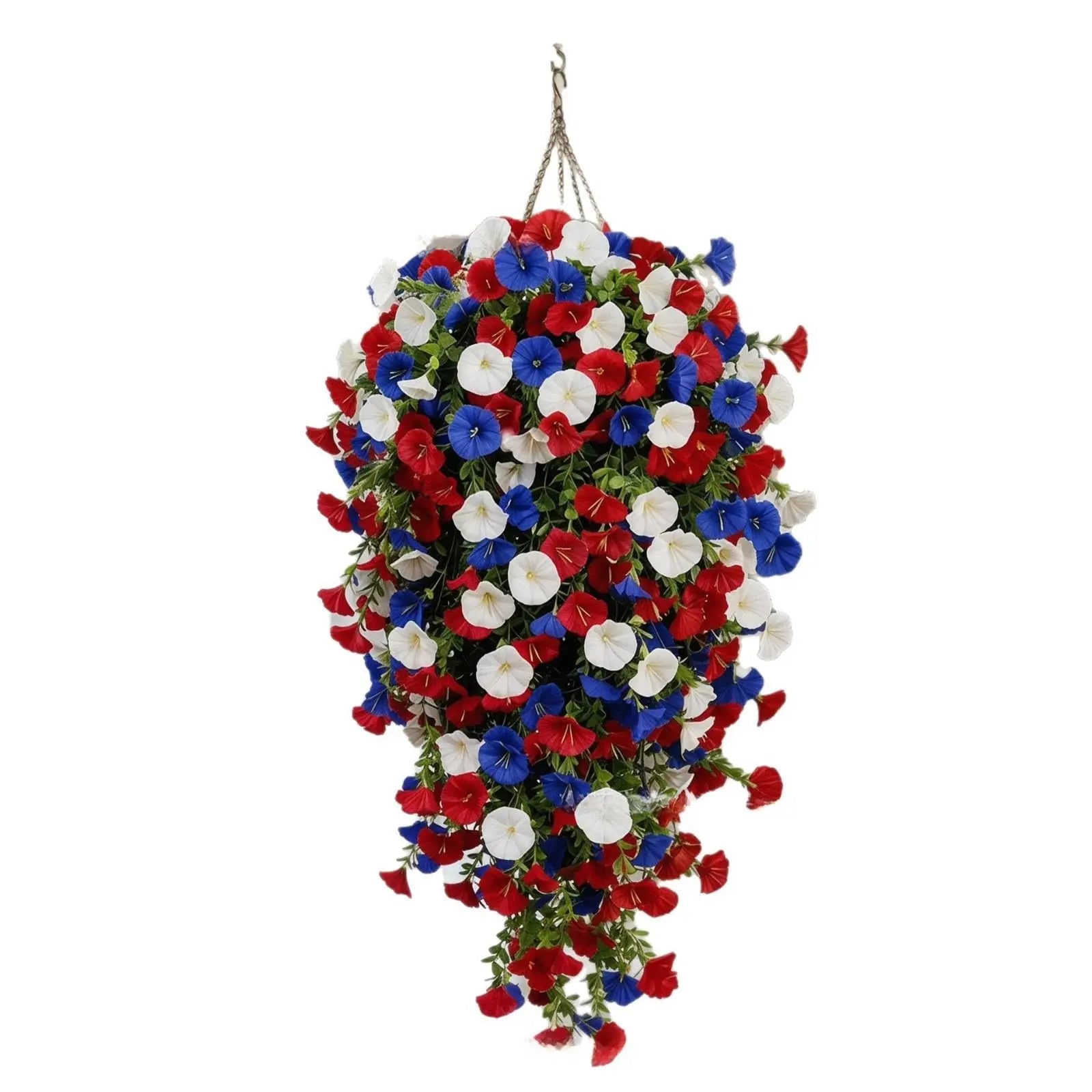 Artificial Hanging Flower Independence Day Arrangement for Indoor Outdoor Party Decoration Home Simulation Floral Display Qme