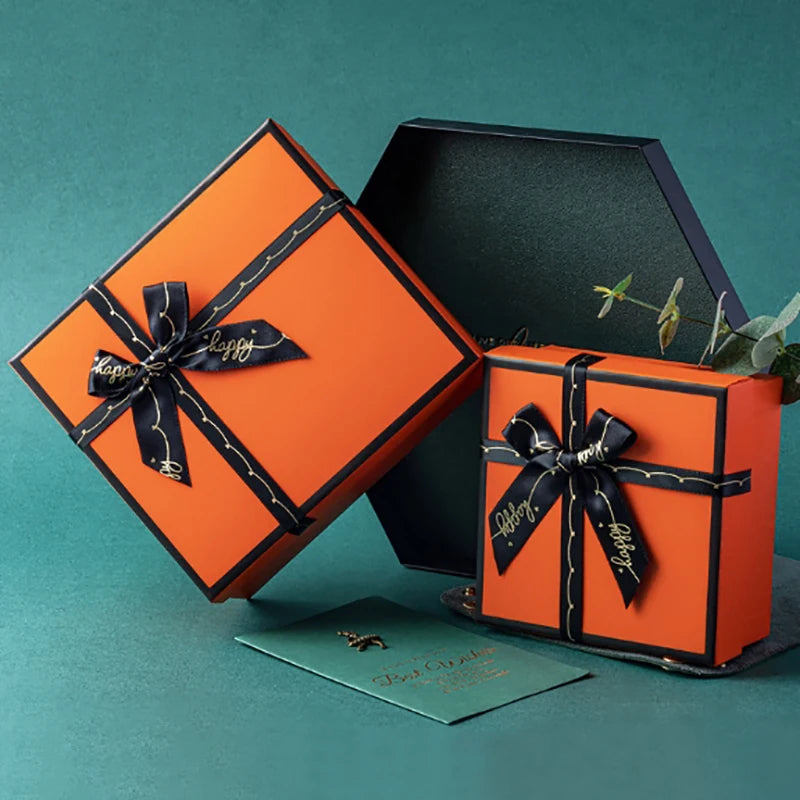 Orange Bow Box Premium Wedding Birthday Valentine Wrap Qme