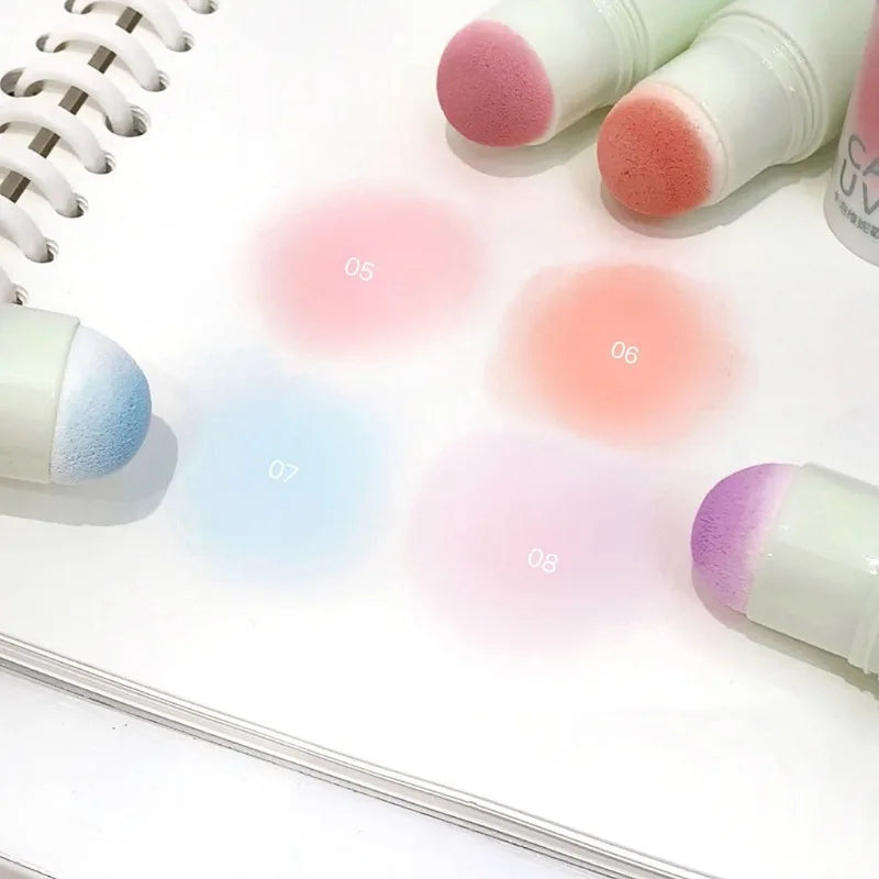 Cream Taro Pink Blush Stick Cute Rouge Face Orange Blue Purple Blusher Matte Low-saturation Makeup Cheek Stick Lasting Cosmetics Qme