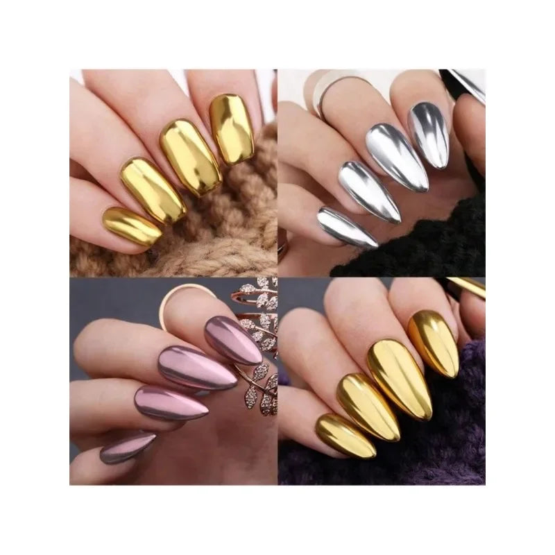 1 Box Nail Powder Chameleon Mirror Chrome Pigment Glitter UV Gel Dust Qme