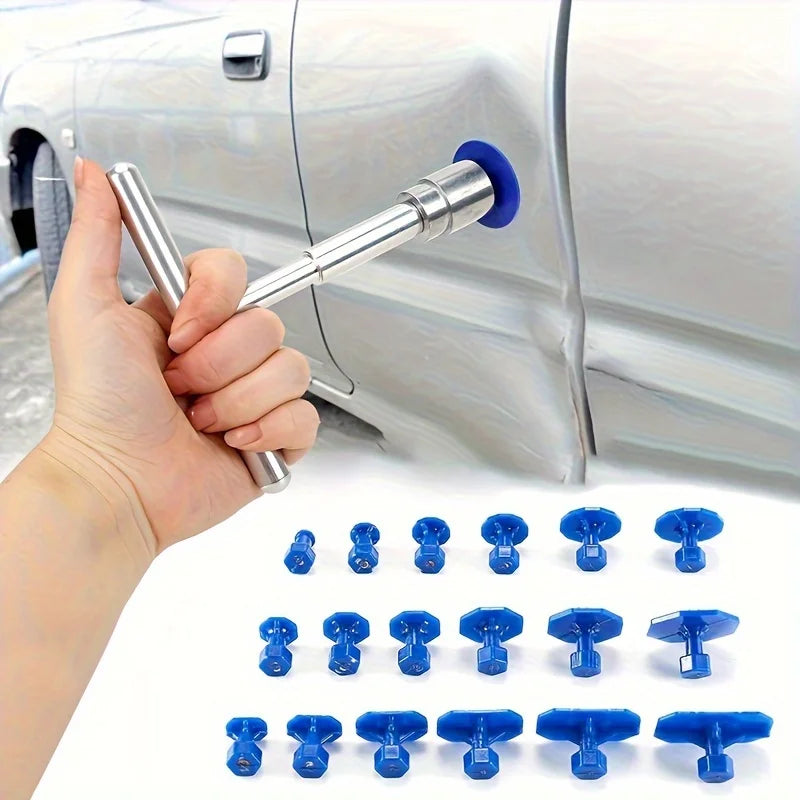 Car Dent Repair Tool with 18pcs spacers Paintless Dent Repair Tool Kit Used for Bodywork Slight Dent Small Hail Dent Qme